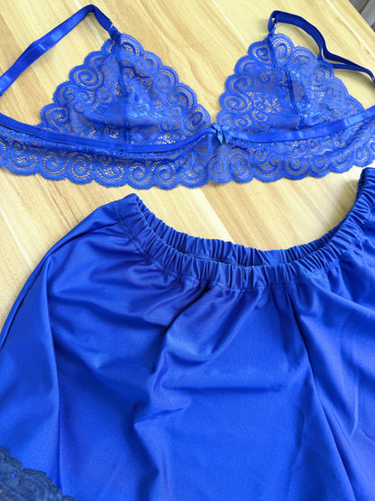 Pijama encaje Azul Rey