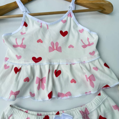 Pijama Daphne corazones con Moño