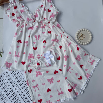 Pijama Duquesa moños con corazones