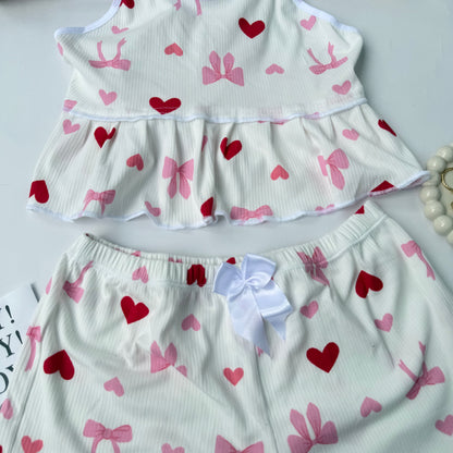 Pijama Daphne corazones con Moño
